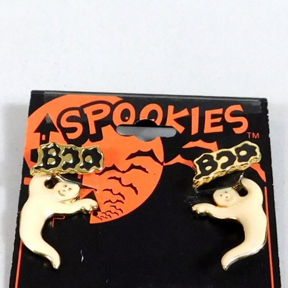 BOO Ghosts Halloween Pierced Earrings Spookies - Picture 3 of 4